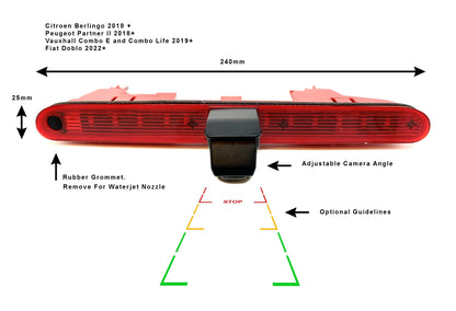 Fiat Doblo High Level Brake Light Camera 2010 - 2021